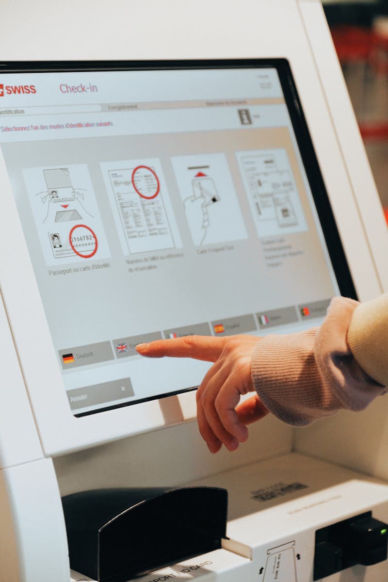 Touchscreen kiosk interaction